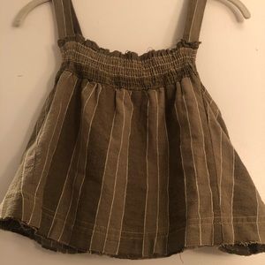 Free People olive raw hem tank